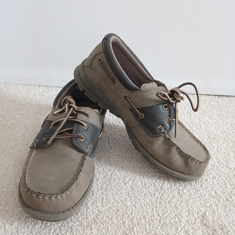 Children's Brown and Black Boat Shoes 4